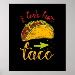 Póster Me Encanta Su Pareja De Taco Que Coincide Cinco De