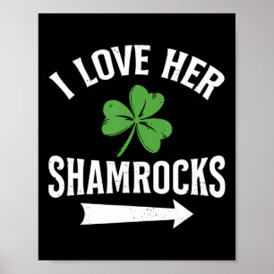 Póster Me encanta su Shamrock St. Patrick's Day Couple Ou