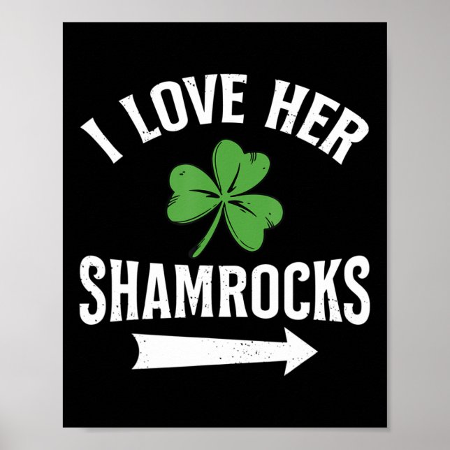 Póster Me encanta su Shamrock St. Patrick's Day Couple Ou (Frente)