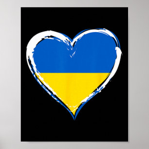 Póster Me encanta Ucrania - Apoya a Ucrania - Bandera de 