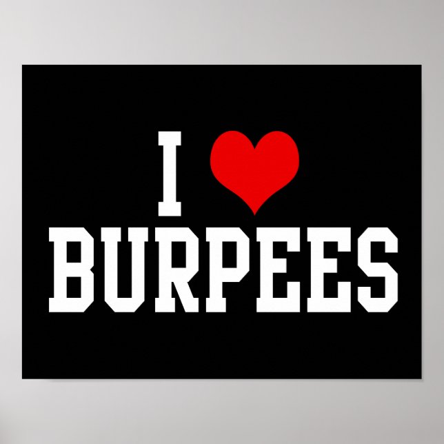 Póster Me encantan las Burpees, el fitness (Frente)