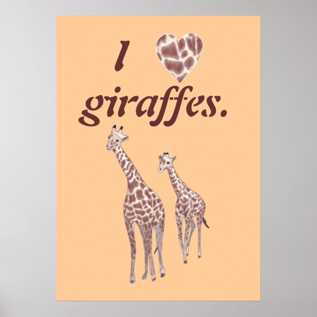 Póster Me encantan las jirafas, la niña madre poster de l (Frente)