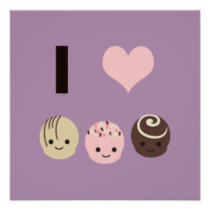 Póster Me encantan las trufas de chocolate