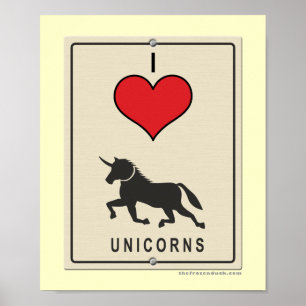 Póster Me encantan las Unicornios