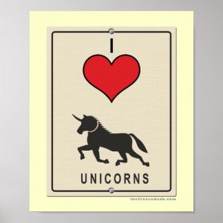 Póster Me encantan las Unicornios