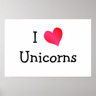 Póster Me encantan las Unicornios
