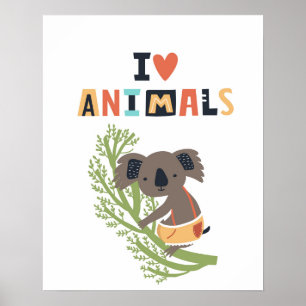 Póster Me encantan los animales Koala Kids