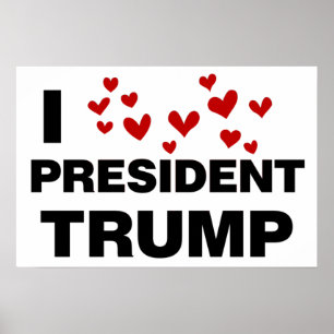Póster Me encantan los corazones del presidente Trump