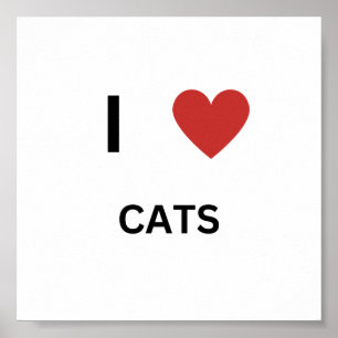 Póster Me encantan los gatos