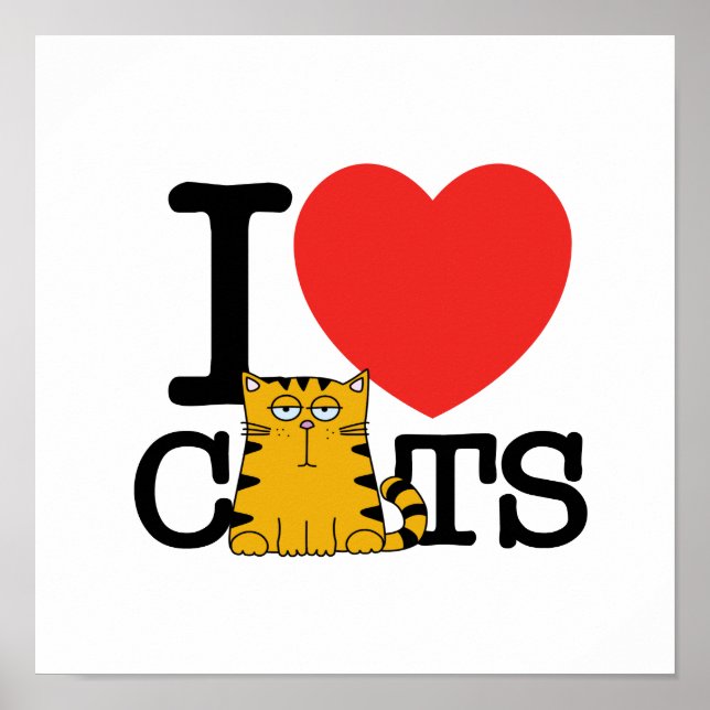 Póster Me encantan los gatos (Frente)