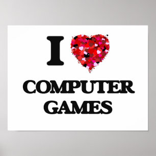 Póster Me encantan los juegos de computadora