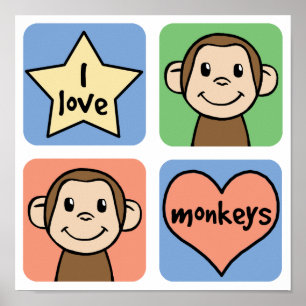 Póster Me encantan los monos