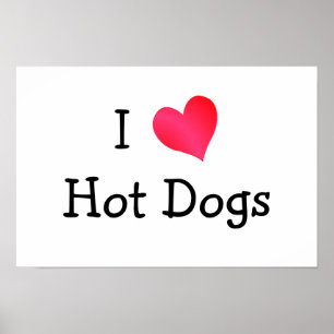 Póster Me encantan los perros calientes