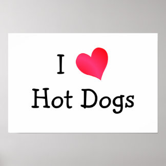 Póster Me encantan los perros calientes