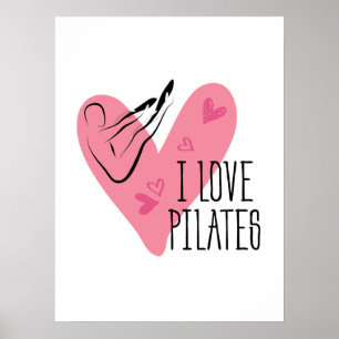 Póster ME ENCANTAN LOS PILATES: Pose de los Pilates en el