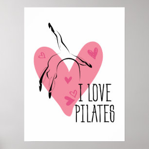 Póster ME ENCANTAN LOS PILATES: Pose de los Pilates en el