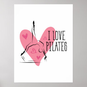 Póster ME ENCANTAN LOS PILATES: Pose de los pilates sobre