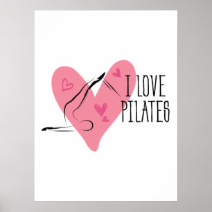 Póster ME ENCANTAN LOS PILATES: Pose de los pilates sobre