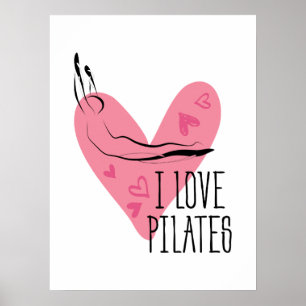Póster ME ENCANTAN LOS PILATOS Y LA Pose de los Pilates