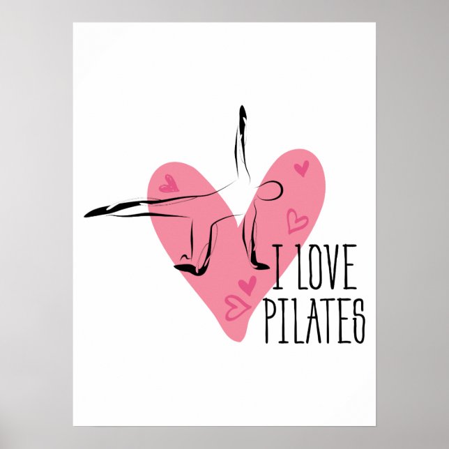 Póster ME ENCANTAN LOS PILATOS Y LA Pose de los Pilates (Frente)