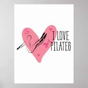 Póster ME ENCANTAN LOS PILATOS Y LA Pose de los Pilates