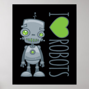 Póster Me encantan los robots