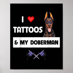 Póster Me Encantan Los Tatuajes Y Mi Tatuaje De Perro Dob