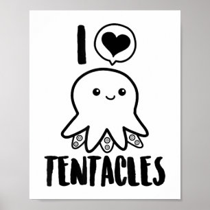 Póster Me encantan los tentacles camisetas de café pulpo