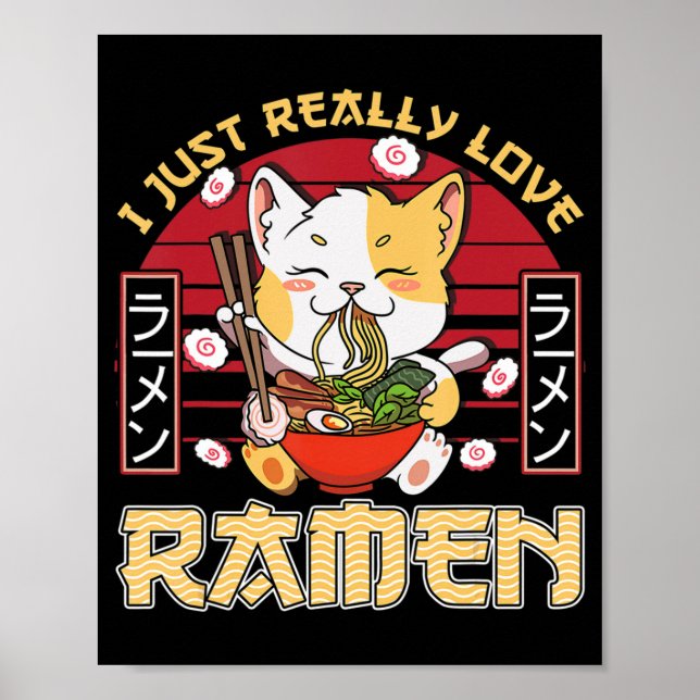 Póster Me Encanto Realmente Ramen Kawaii Anime Cat Ramen  (Frente)