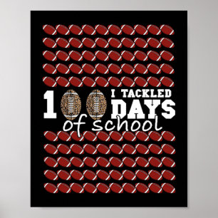 Póster Me Enfrenté A 100 Días De Niños De Fútbol Escolar