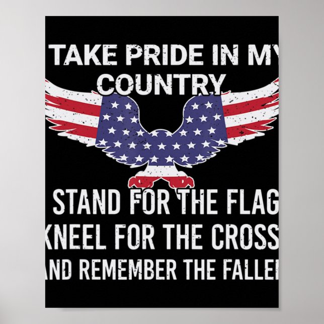 Póster Me enorgullece mi país Veteran Patriot America (Frente)