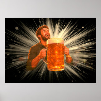 Póster Me estoy divirtiendo mucho con mi gran cerveza en