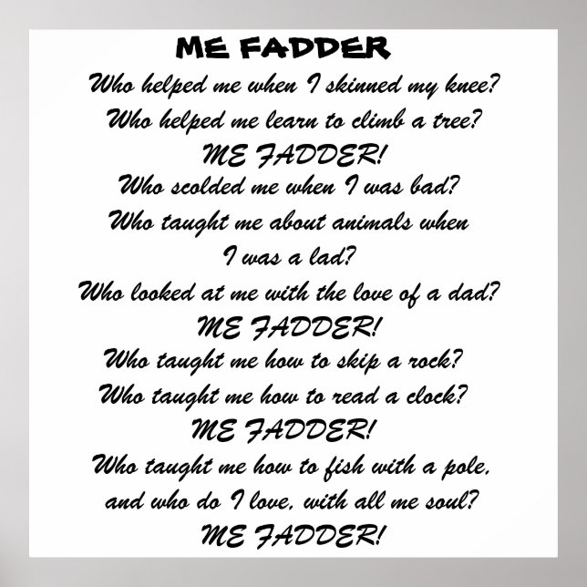 Póster ME FADDER POEM Poster (Frente)