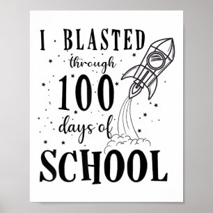 Póster Me Golpeé Durante 100 Días De Escuelas 100 Días De
