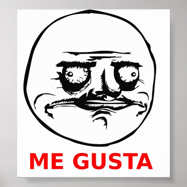 Póster Me gusta cara con texto (Frente)