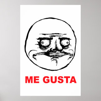 Póster me gusta cara rabia meme humor lol rofl