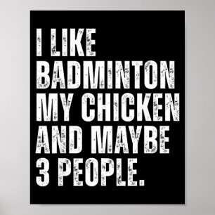 Póster Me gusta el amante del bádminton Mi mascota de pol