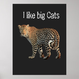 Póster Me gusta el diseño de Big Cats Leopard al personal