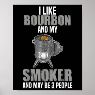 Póster Me Gusta La Parrillada Bbq De Fumadores Bourbon Fu