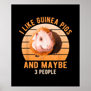 Póster Me Gusta La Rueda De Los Cerdos De Guinea Cavy Lov