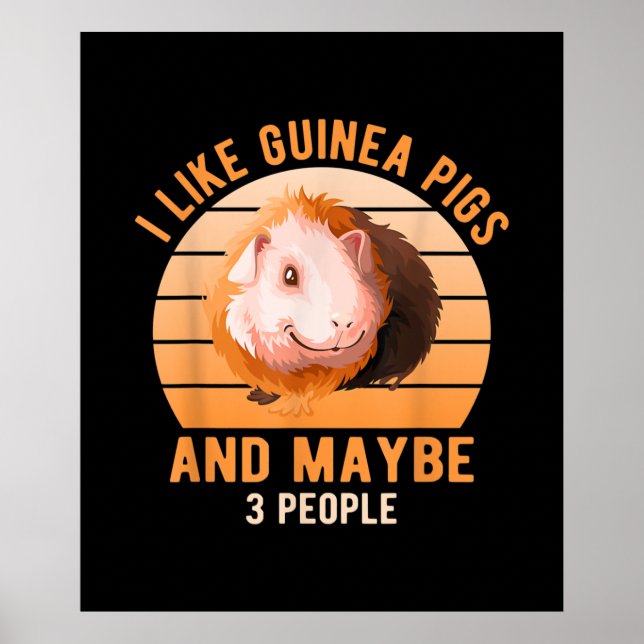 Póster Me Gusta La Rueda De Los Cerdos De Guinea Cavy Lov (Frente)