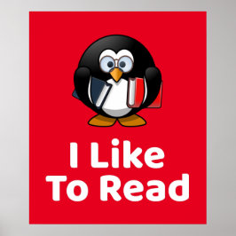 Póster Me Gusta Leer Poster Pingüino