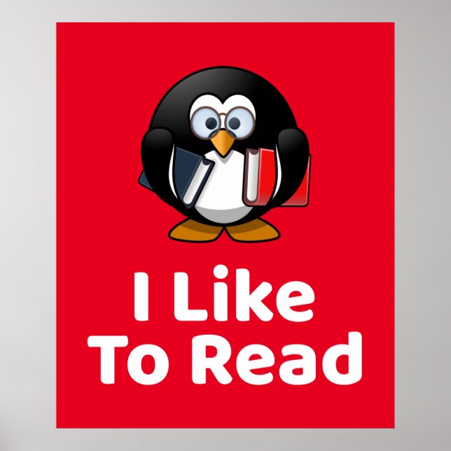 Póster Me Gusta Leer Poster Pingüino (Frente)