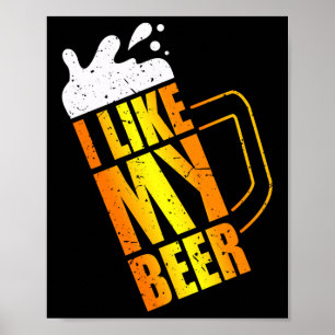 Póster Me Gusta Mi Cerveza. Beer Mug Gracioso Cementerio