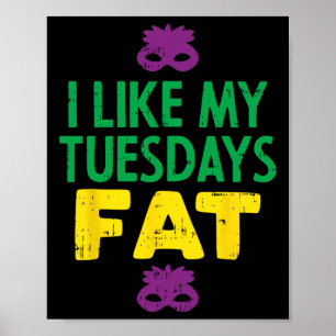 Póster Me Gusta Mi Máscara De Fat Jester Funny Mardi Gra