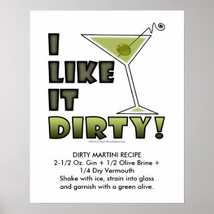 Póster ¡ME GUSTA MORIR! Cóctel 16x20 Dirty Martini