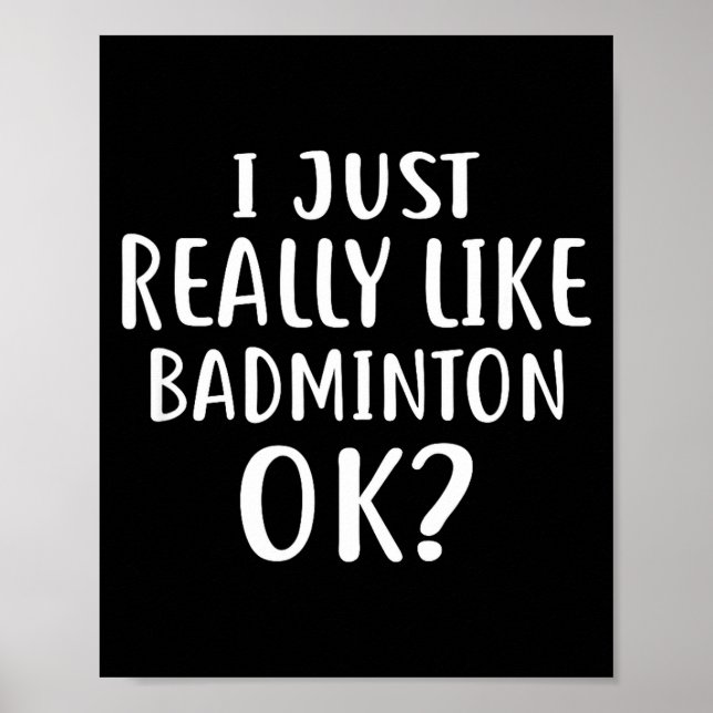 Póster Me gusta mucho el bádminton para jugadores de bádm (Frente)