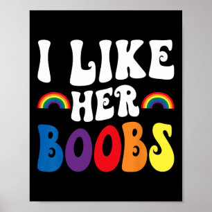 Póster Me Gusta Su Pecho Parejas Lesbianas Lgbtq Divertid