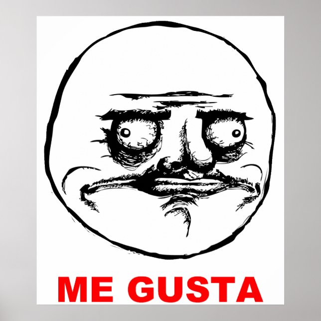Póster Me Gusta (texto) (Frente)