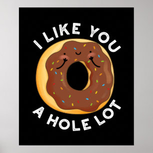 Póster Me Gusta Un Agujero Mucho Divertido Donut Pun Dark
